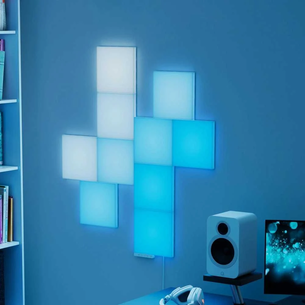 Lubinis šviestuvas „Nanoleaf“ blokų ir kvadratų papildomas rinkinys (2 panelės) | Daugiau nei 16 mln. spalvų