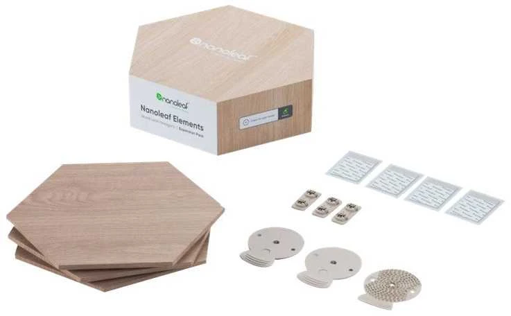 Sieninis šviestuvas Nanoleaf | Elementų medžio išvaizdos šešiakampių išplėtimo paketas (3 panelės) | Šaunus Baltas + Šiltas Baltas