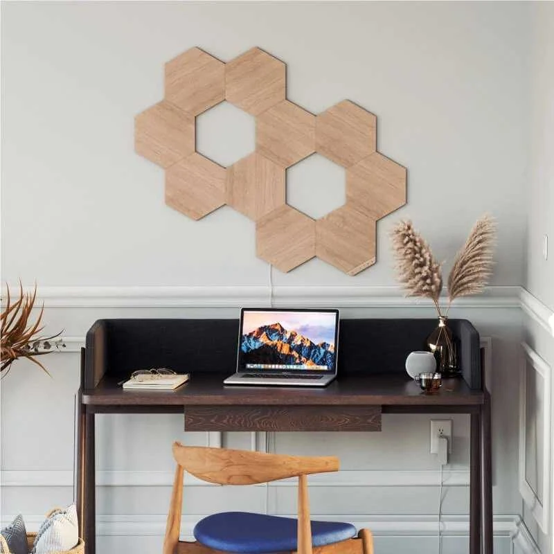 Sieninis šviestuvas Nanoleaf | Elementų medžio išvaizdos šešiakampių išplėtimo paketas (3 panelės) | Šaunus Baltas + Šiltas Baltas
