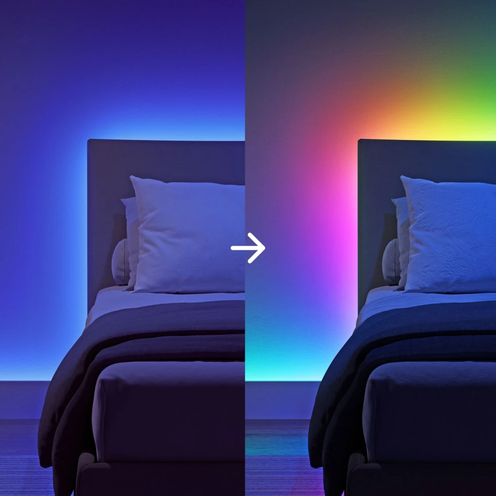 „Nanoleaf Essentials Matter“ išmanioji adresuojama daugiaspalvė HD šviesos juostelė, 5 m, 300 LED | 16 M+