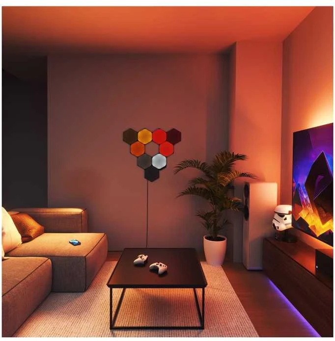 Nanoleaf | Formos Juodas Šešiakampis Išplėtimo rinkinys (3 panelės) | 42 W | WiFi