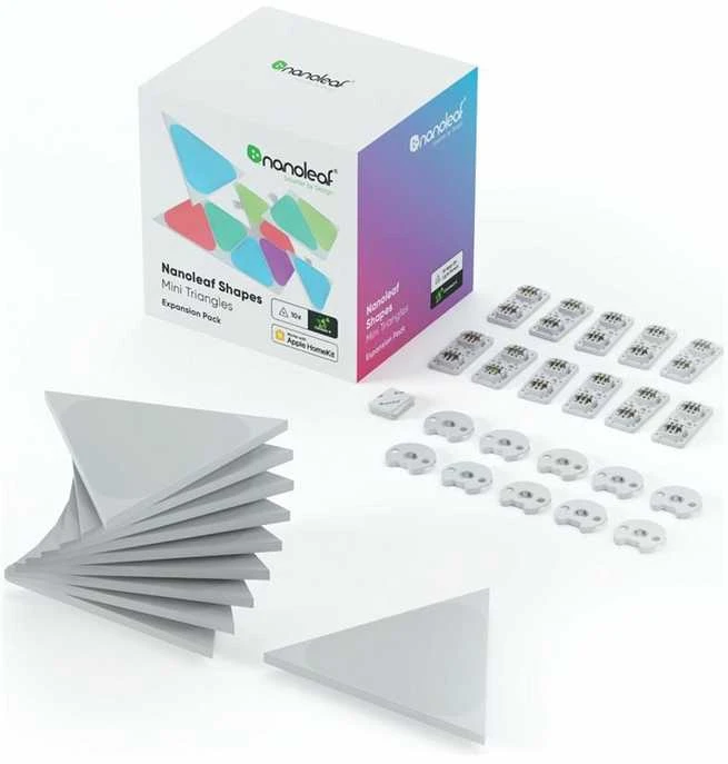 Sieninis šviestuvas Nanoleaf Shapes Juodas Mini Triangles Expansion Pack (10 panels)