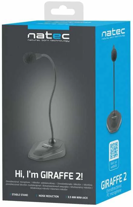 NATEC mikrofonas Giraffe 2 juodas