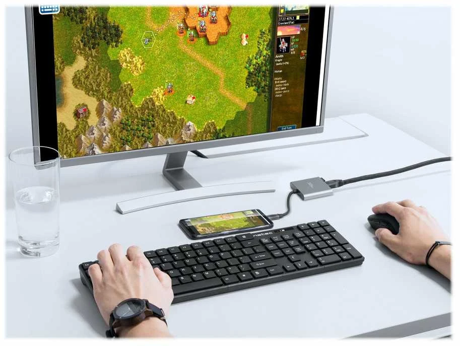 NATEC kelių prievadų Fowler USB-C pd. USB 3.0. HDMI 4K