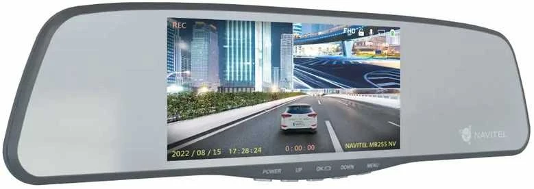 Navitel | Išmanusis galinio vaizdo veidrodėlis su DVR | MR255NV | IPS ekranas 5 colių; 960x480 | Žemėlapiai pridedami