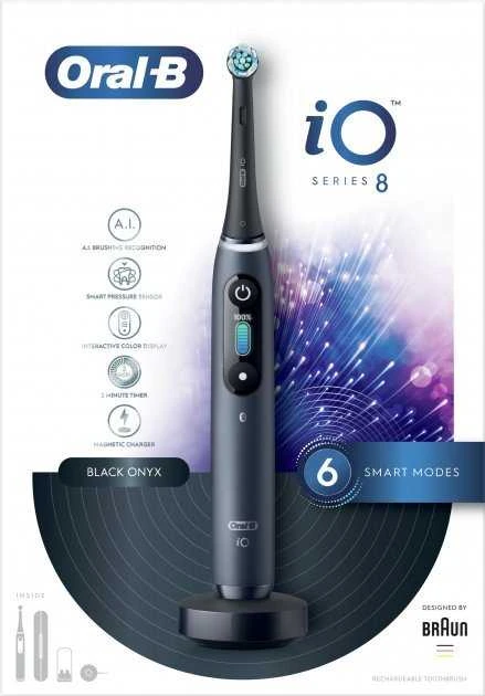Elektrinis dantų šepetėlis Oral-B iO8, juodas