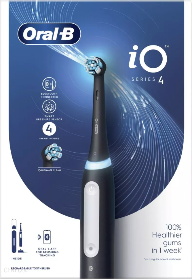 Elektrinis dantų šepetėlis Oral-B iO Series 4, juodos spalvos