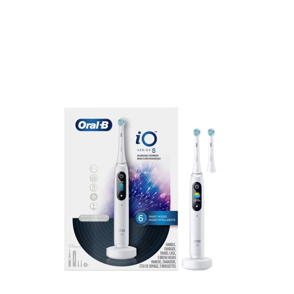Elektrinis dantų šepetėlis Oral-B iO8, baltas