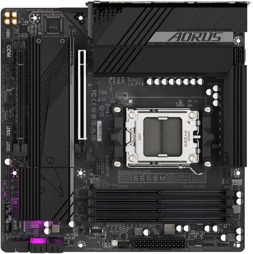 Pagrindinė plokštė GIGABYTE B650M AORUS ELITE AX  / AM5 / MicroATX / DDR5 x4 / PCI-Express 4.0 16x / 2x M.2