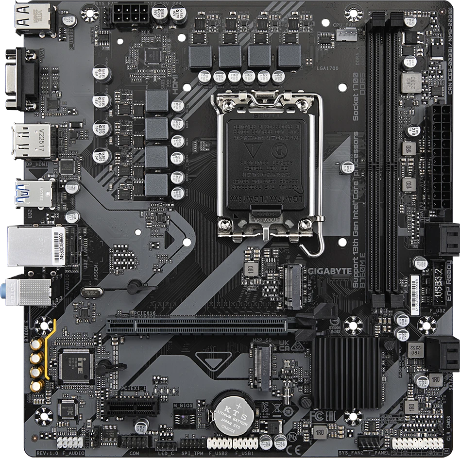 Pagrindinė plokštė GIGABYTE B760M E LGA1700 2xDDR5 2xM.2 4xSATA
