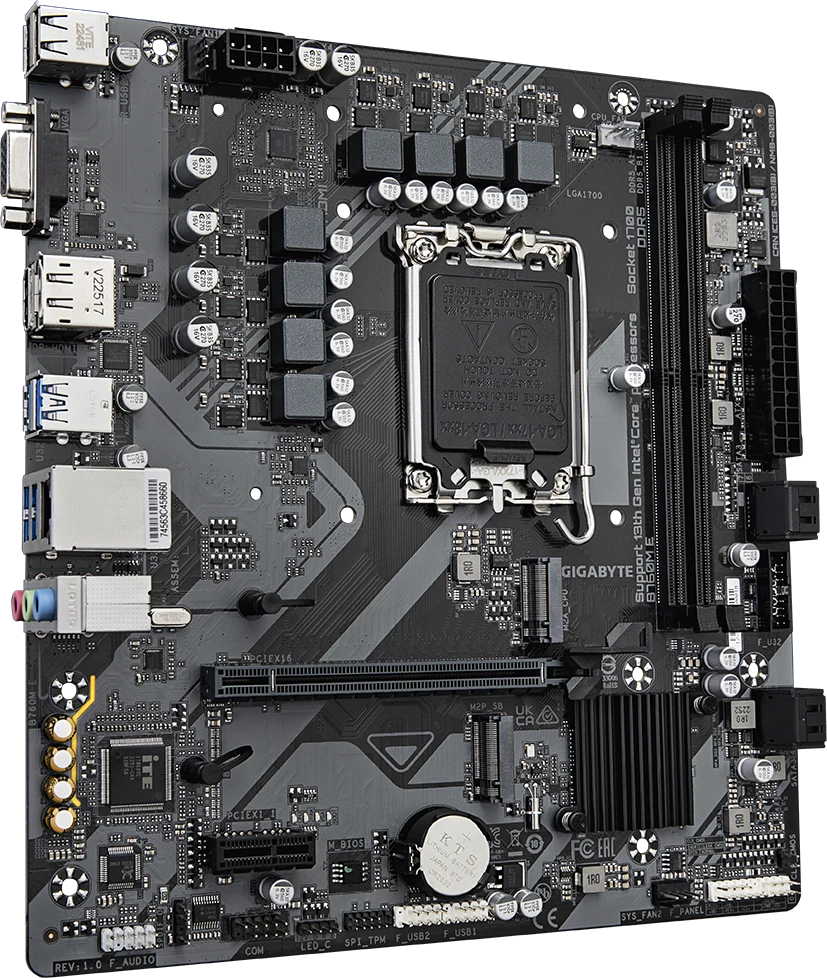 Pagrindinė plokštė GIGABYTE B760M E LGA1700 2xDDR5 2xM.2 4xSATA