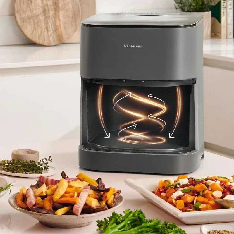 „Panasonic NF-CC500SXE“ oro gruzdintuvė, 5 litrai, 1450 vatų, vėsus korpusas, skaitmeninis laikmatis, LCD ekranas, peržiūros langelis, automatinis