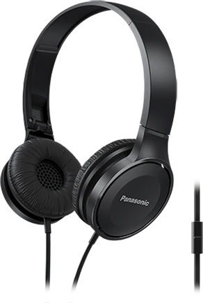 Stereofoninės ausinės su mikrofonu Panasonic RP-HF100ME-K, Juodos