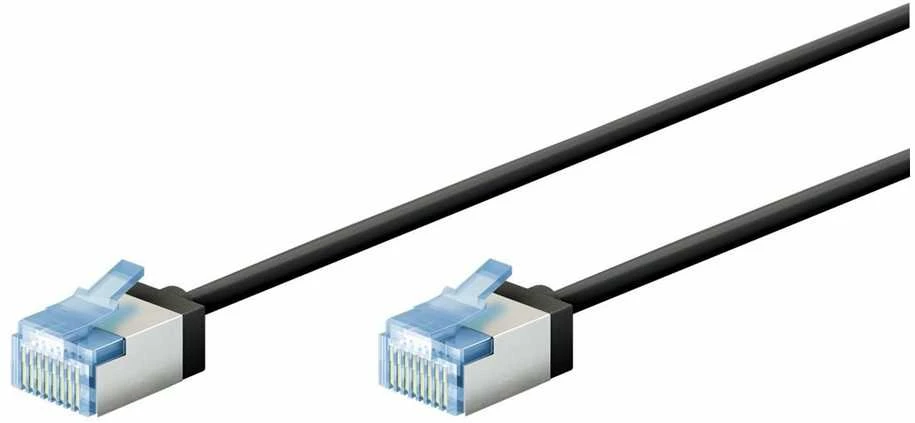 „Goobay 74315 Ultra-Flexible CAT 6A Komutacinis kabelis, Slim, U/FTP, 0.15 m, Juodas | „Goobay“