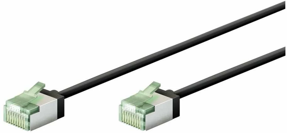 Goobay 74350 Ultra-Flexible CAT 8.1 Komutacinis kabelis, Slim, U/FTP, 0.15 m, Juodas | Goobay