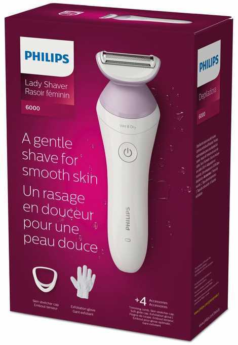 Philips Lady Shaver Series 6000 Belaidis skustuvas drėgnam ir sausam skutimui BRL136/00