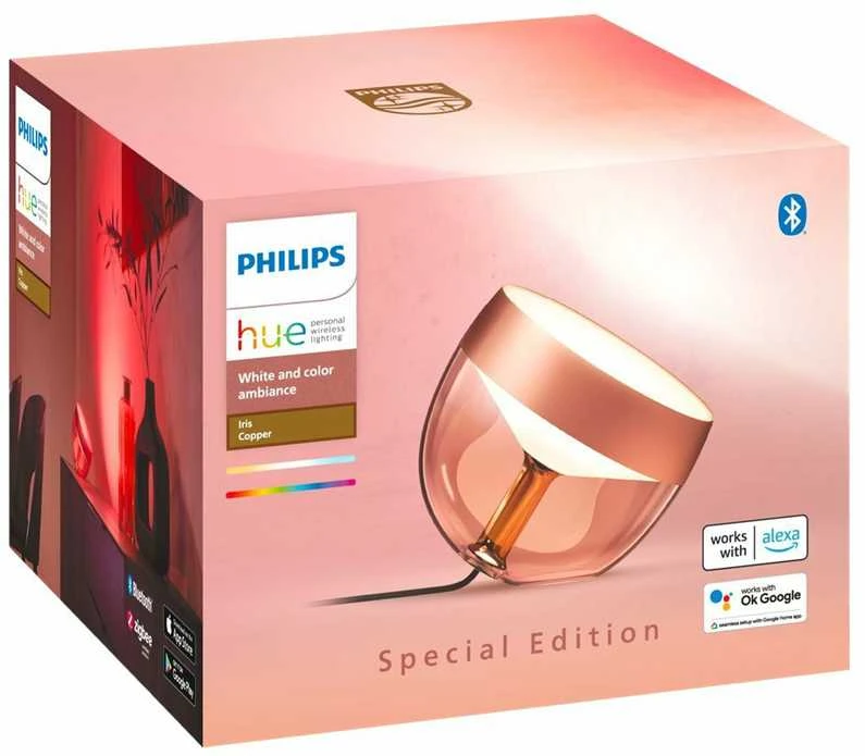 „Philips Hue“ | Nešiojama „Hue Iris“ lempa, vario spalvos, specialus leidimas | Varis/žalvaris | Nešiojama lempa