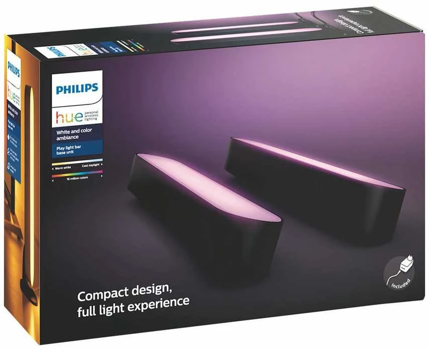 Philips Hue Dviejų šviestuvų juostų Play komplektas (Balta ir spalvota)