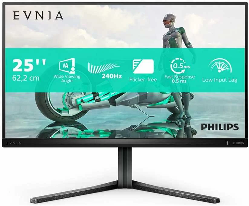 Monitorius Philips 25M2N3200W/00, 24.5", VA, FHD, 1920 x 1080, 16:9, 240 Hz, 1 ms, 300 cd/m²