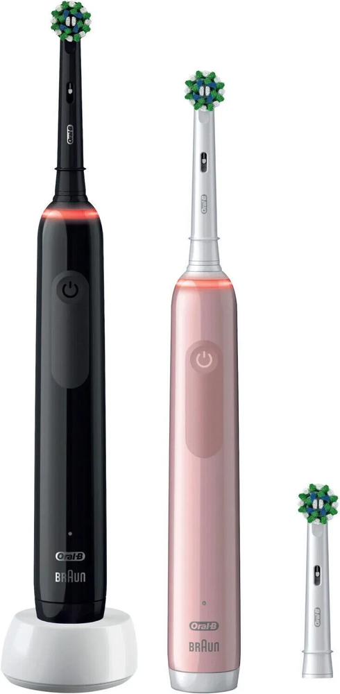 Elektrinis dantų šepetėlis Oral-B Pro 3 3900N, Juodas/Rožinis