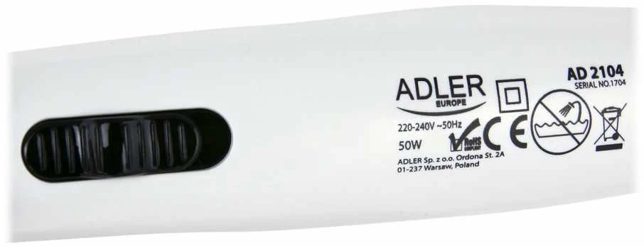 Adler | Hair straightener 2 in 1 | AD 2104 | Garantija 24 mėn. | Ceramic heating system | 50 W | Baltas