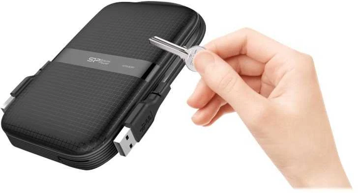 Išorinis kietasis diskas Silicon Power Armor A60 2TB SP020TBPHDA60S3K, Juodas/žalias