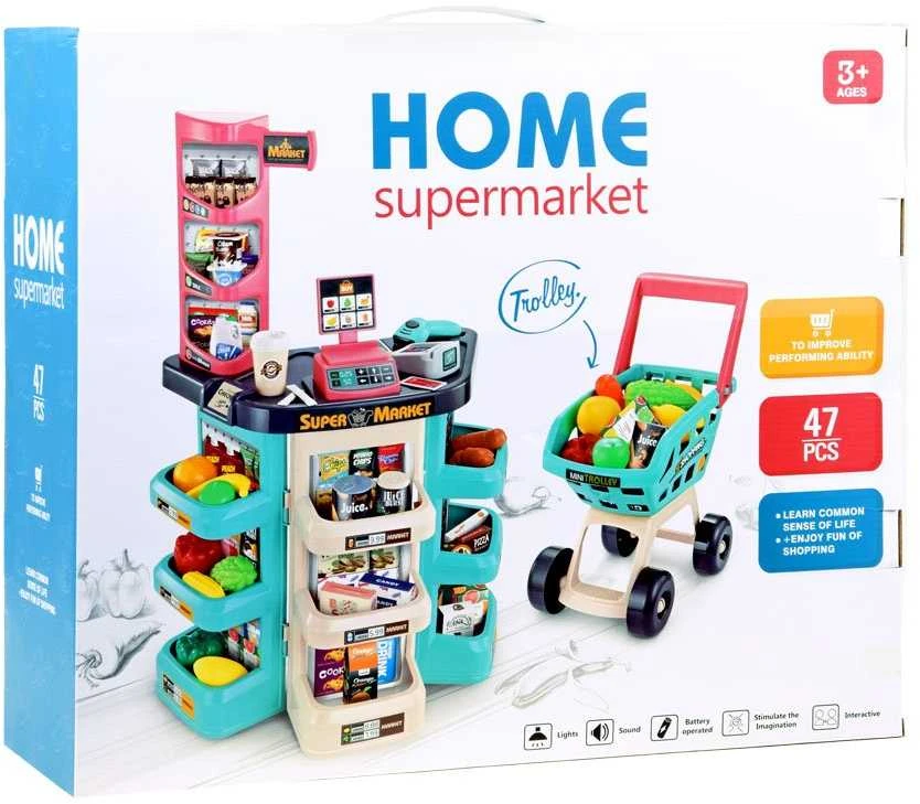 Jokomisiada Supermarket + shopping cart big set ZA3174
