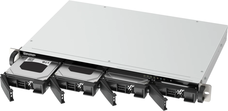 Serveris QNAP kompaktiškas 1U mažo gylio stelažinis 2.5GbE NAS | TS-433eU | Cortex-A55 | 4 GB
