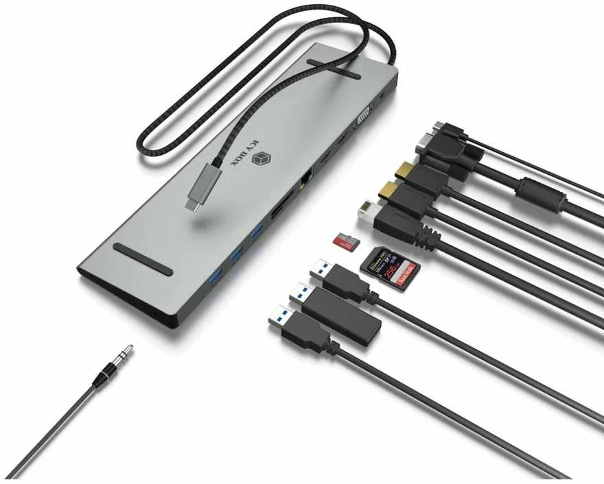 Icy Box Raidsonic prijungimo stotis | IB-DK2106a-CPD | Ethernet LAN (RJ-45) jungtys 1 | VGA (D-Sub) jungtys kiekis 1 | HDMI jungtys 2 kiekis