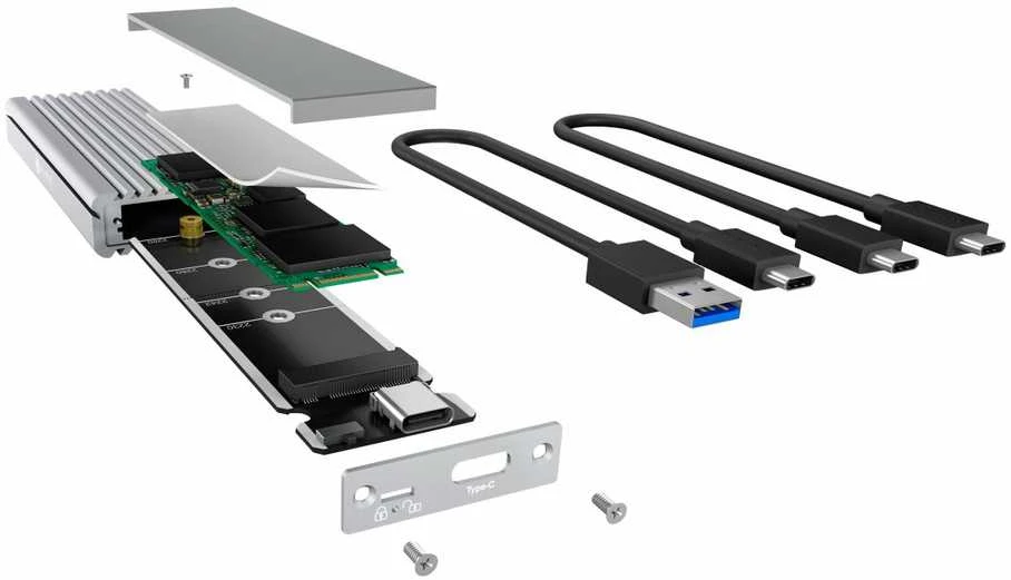ICYBOX IB-1817Ma-C31 Icy Box Išorinis korpusas skirtas M.2 NVMe SSD, USB 3.1 Type-C, Sidabrinis