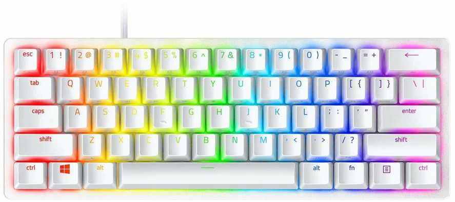 60% Mechaninė Žaidimų klaviatūra Razer Huntsman Mini Mercury Edition, Red Switch, Nordic išdėstymas