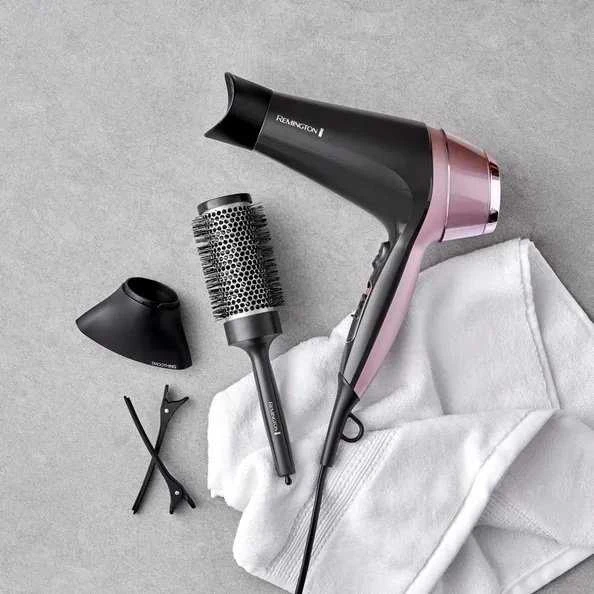 Remington | Curl and Straight Confidence Plaukų džiovintuvas | D5706 | 2200 W | Number of temperature settings 3 | Ionic function | Diffuser nozzle | Juodas