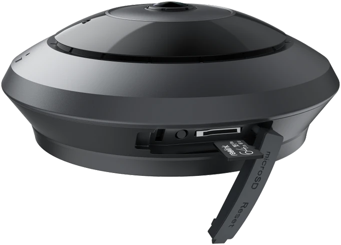 Išmanioji 360° panoraminė vidaus žuvies akies kamera Reolink Fisheye W520, 6 MP,  microSD, Wi-Fi