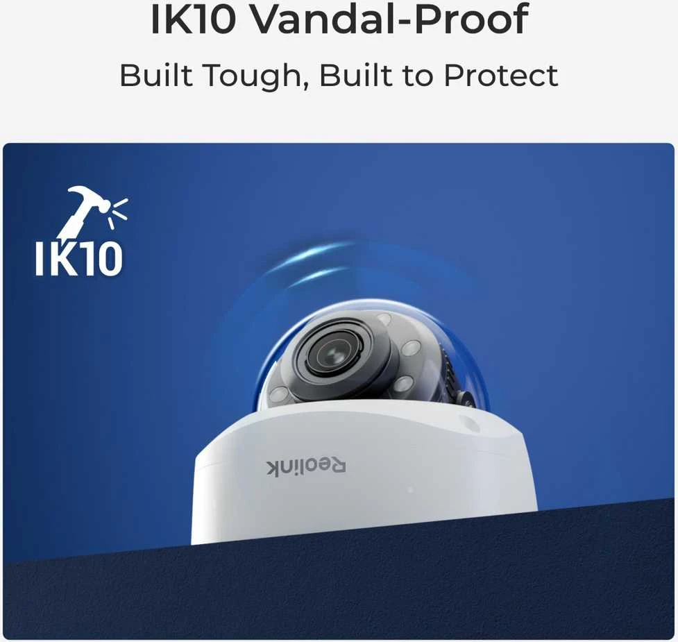 Reolink P437 – 4K lauko kamera, IK10 atsparus vandalams, PoE, 5X optinis priartinimas, spalvotas naktinis matymas, išmanusis aptikimas
