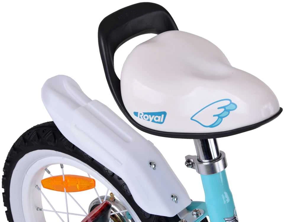 RoyalBaby žavus dviratis 14" Little Swan juostelės krepšelio šoniniai ratai RB14-18