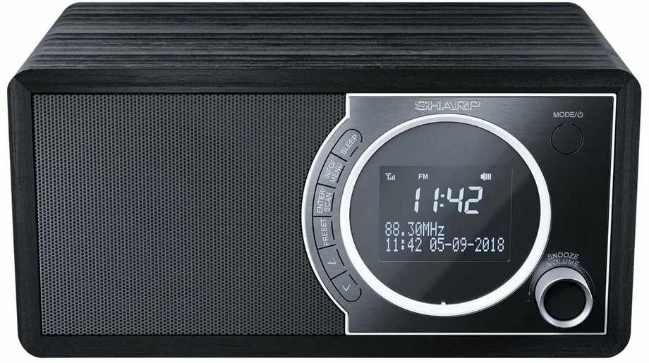 Sharp DR-450(BK) radijo imtuvas Laikrodis Juoda