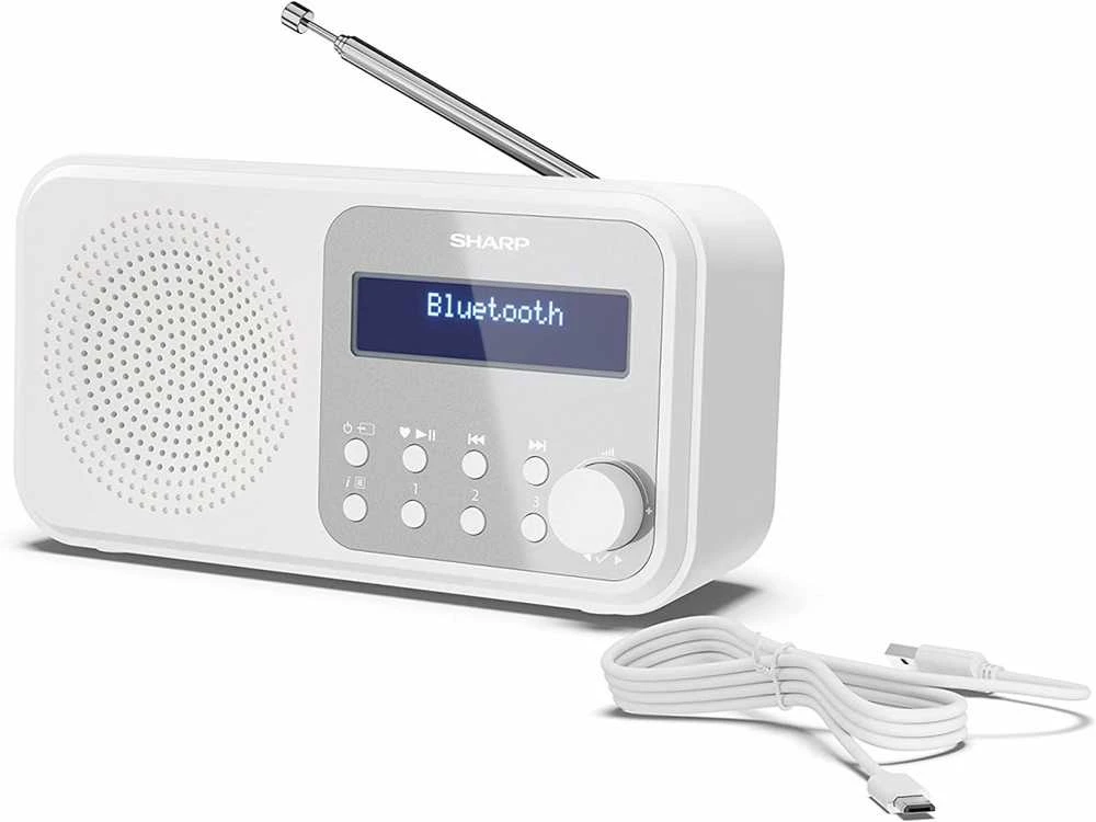 „Sharp DR-P420(WH)“ nešiojamasis skaitmeninis radijas „Tokyo“, FM/DAB/DAB+, „Bluetooth 5.0“, maitinamas per USB arba bateriją, „Snowy Baltas“ | „Sharp“ | Nešiojamasis skaitmeninis radijas „Tokyo“ | DR-P420(WH) | „Bluetooth“ | Baltas