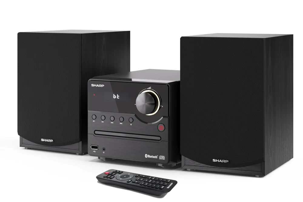 Muzikinis centras Sharp XL-B512(BK) Hi-Fi Micro System, CD/FM/USB/Bluetooth v5.0, 45W, Juodas | Sharp | Hi-Fi Micro System | XL-B512(BK) | Juodas | USB port | AUX in | Bluetooth | CD grotuvas | FM radio | Belaidė jungtis