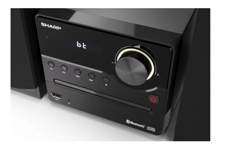 Muzikinis centras Sharp XL-B512(BK) Hi-Fi Micro System, CD/FM/USB/Bluetooth v5.0, 45W, Juodas | Sharp | Hi-Fi Micro System | XL-B512(BK) | Juodas | USB port | AUX in | Bluetooth | CD grotuvas | FM radio | Belaidė jungtis