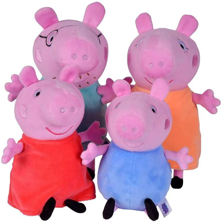 Simba Mascot rinkinys Peppa Pig George Mom Dad Pig automobilyje