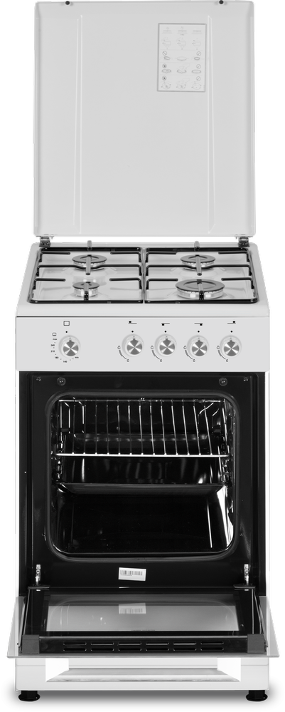 Viryklė Simfer | Cooker | 4401SGRBB | Hob type Gas | Oven type Gas | Baltas | Plotis 50 cm | Gylis 55 cm | 49 L