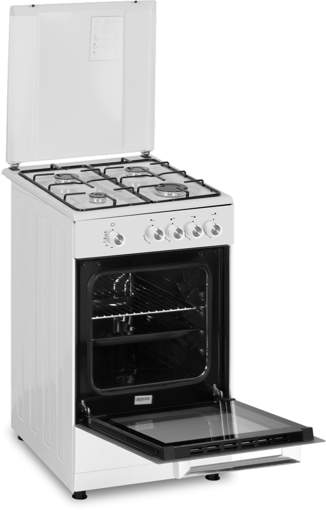 Viryklė Simfer | Cooker | 4401SGRBB | Hob type Gas | Oven type Gas | Baltas | Plotis 50 cm | Gylis 55 cm | 49 L