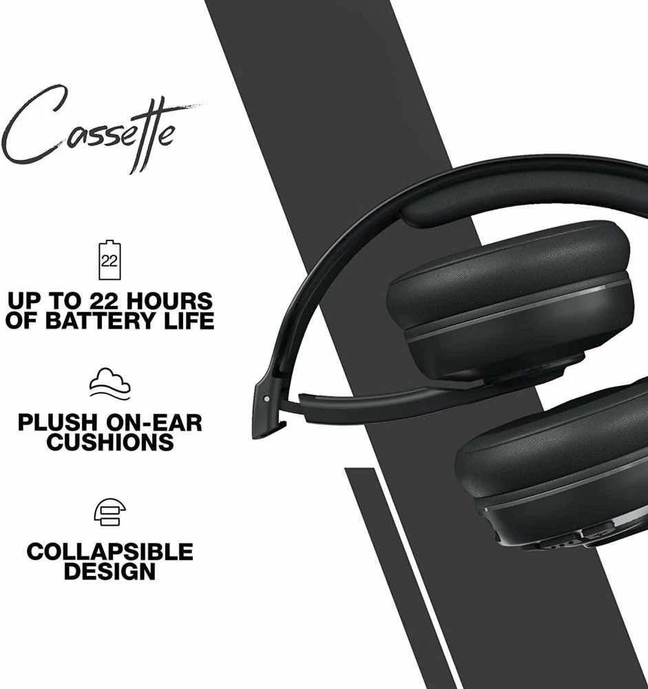 Skullcandy | Belaidės Ausinės | Cassette | Belaidės/su laidu | Ant ausų uždedamos | Mikrofonas | Juodas | Belaidės