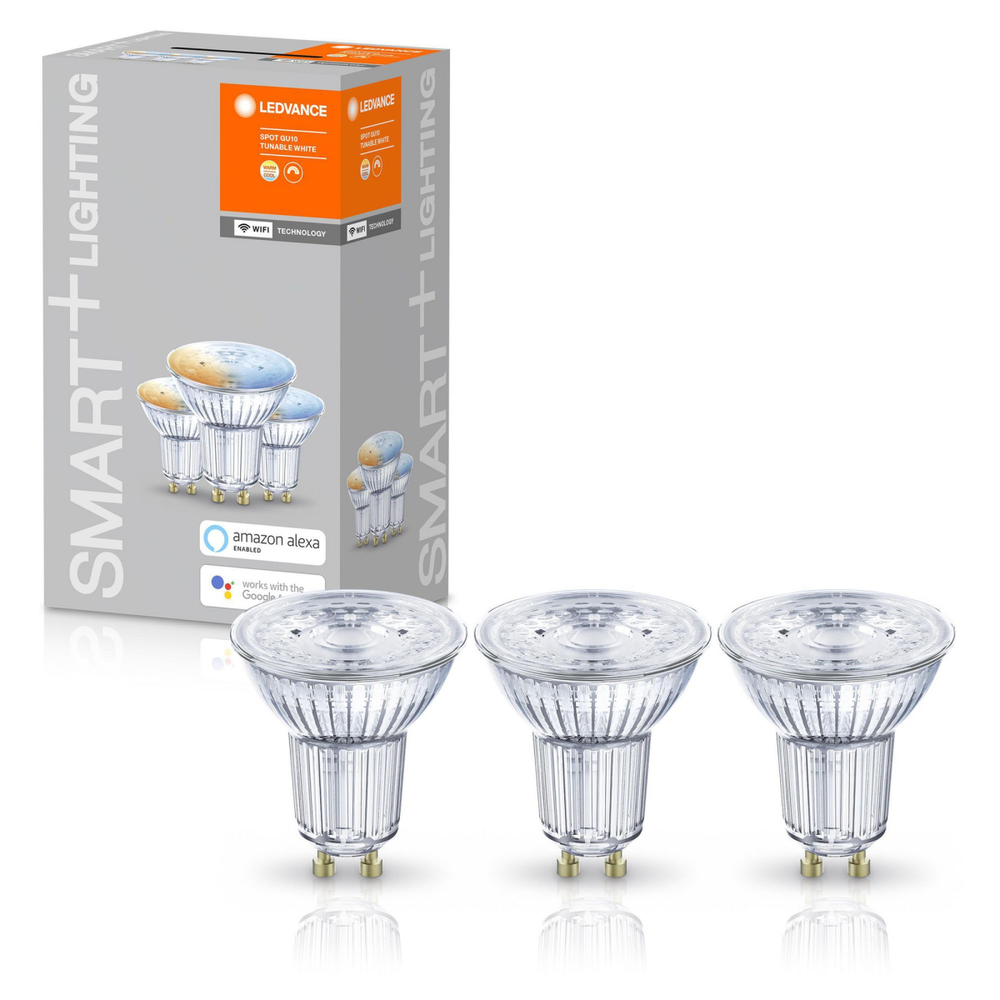 Osram Ledvance SMART+ WiFi Spot Tunable Baltas 40 5W 45° 2700-6500K GU10, 3vnt pakuotė | GU10 | 5 W | Derinamas Baltas 2700-6500K | Bevielis internetas