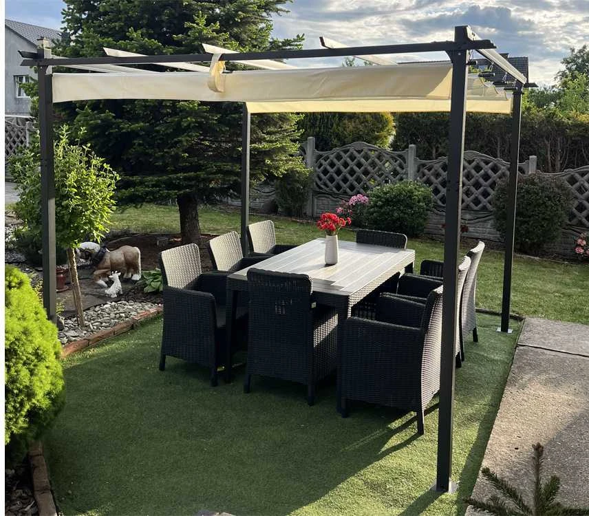 Sodo pavėsinė „Para Sole ESTIVO“ 3x3x2,4 m su neperšlampamu stogu SP0835