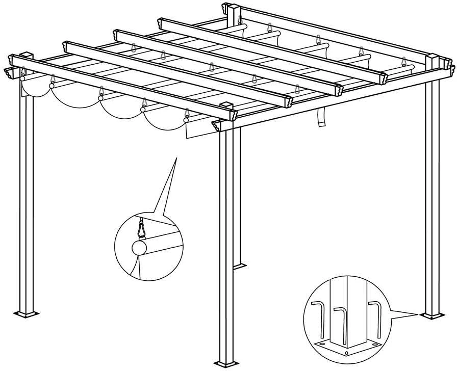 Sodo pavėsinė „Para Sole ESTIVO“ 3x3x2,4 m su neperšlampamu stogu SP0835