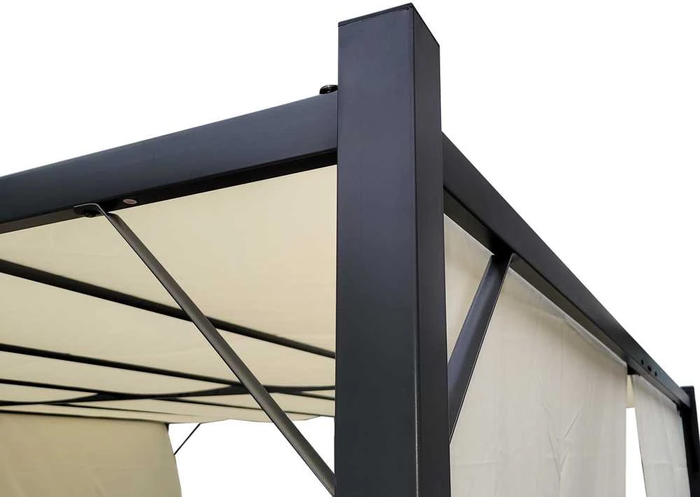 Jokomisiada Garden PERGOLA Para Sole ZONA 3x3x2m Atsparus vandeniui roofing ROLLERS SP0836