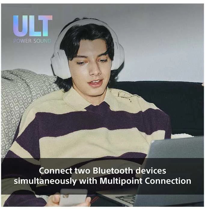 Sony WH-ULT900N belaidės ausinės, Baltos spalvos