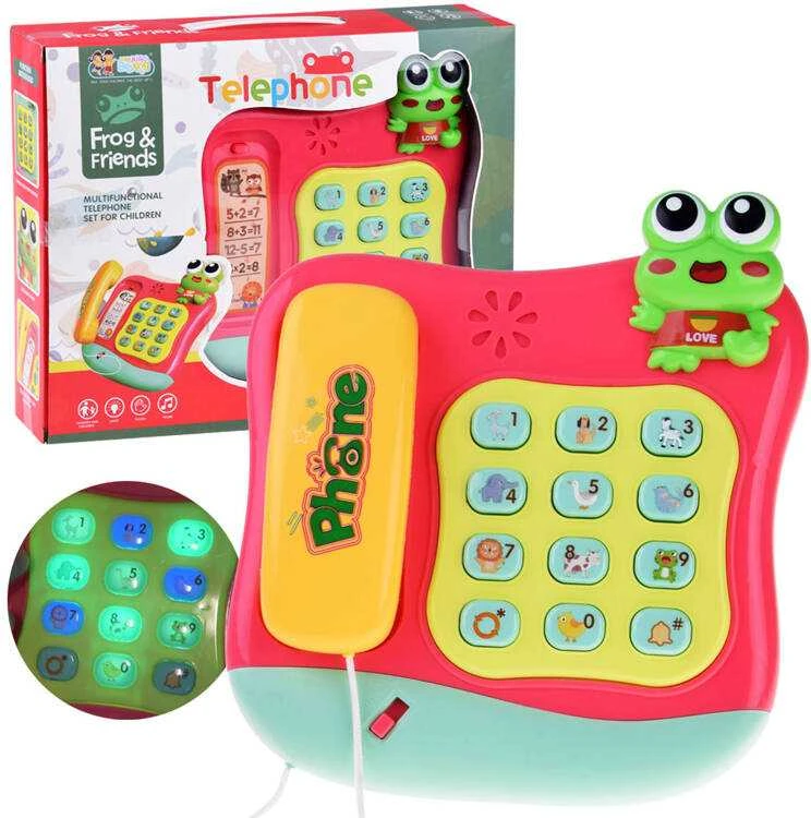 Jokomisiada Spalvingas mygtukinis telefonas groja melodijas ir šviesas ZA4625