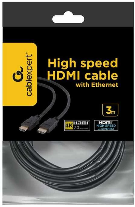 Gembird Cablexpert HDMI Didelės spartos vyriškas-vyriškas kabelis, 3,0 m, masinis paketas | Kabelių ekspertas